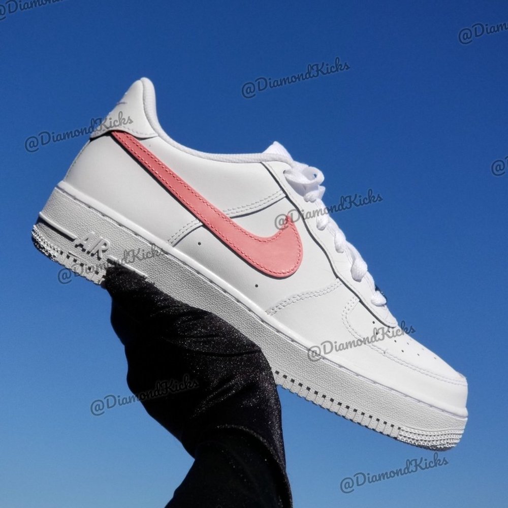 Custom Nike Air Force 1 Custom White Pink - Picture 1 of 3